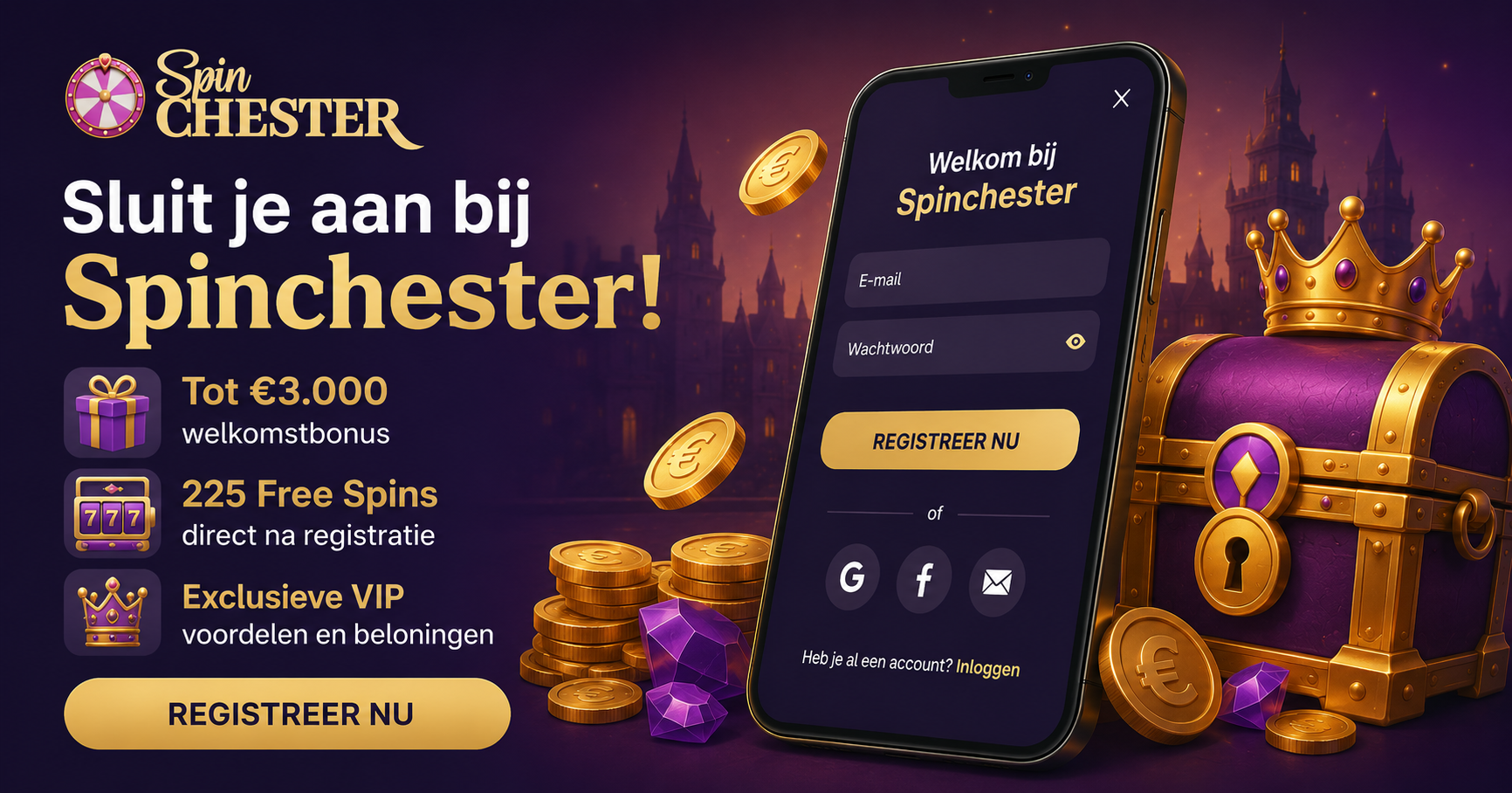 Spinchester Casino Registratie banner